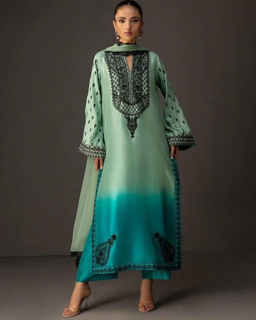 WINTER SILK DIGITAL PRINTED 3-PIECE - SD#30